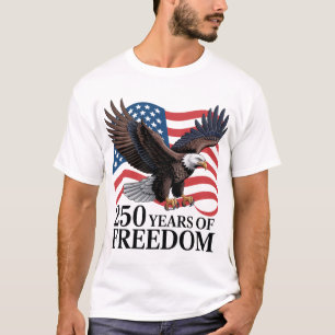 Camiseta Águia Americana Bandeira Americana 250 Anos de Lib