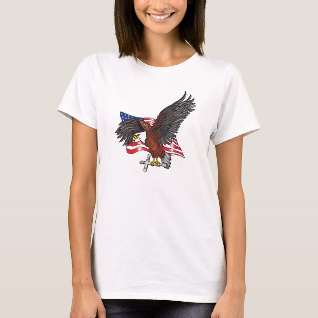 Camiseta Águia Americana com Cruz (Frente)