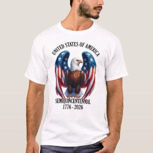 Camiseta Águia Americana com Sinalizador Wings 1776-2026