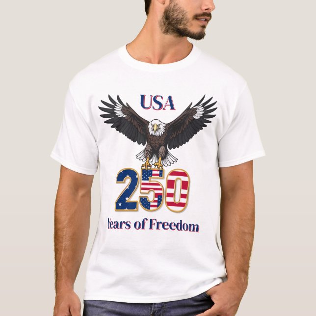 Camiseta Águia Americana de Aniversário de 250 anos da Amér (Frente)