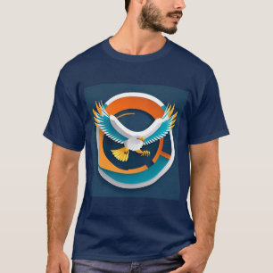 Camiseta Águia Americana Dinâmica em Ilustração Artística