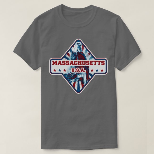 Camiseta Águia americana do Estado de Massachusetts (Frente do Design)