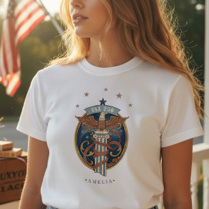 Camiseta Águia Americana EUA 250 Motivo Art Nouveau ID1304