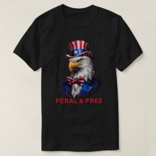 Camiseta Águia Americana Feral Mas Livre 4 De Julho