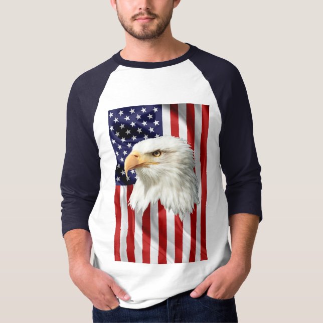 Camiseta Águia Americana legal, Bandeira dos EUA, Patriótic (Frente)