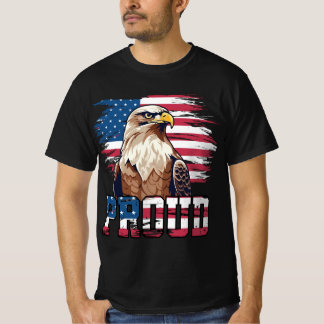 Camiseta Águia Americana Orgulhosa - Bandeira dos EUA 