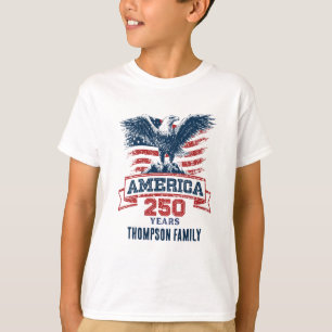 Camiseta Águia Americana Patriótica Feliz 250º Aniversário