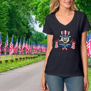 Camiseta Águia Americana Patriótica Feliz 250º Aniversário