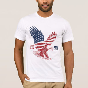 Camiseta Águia Americana Patriótica Feliz 250º Aniversário