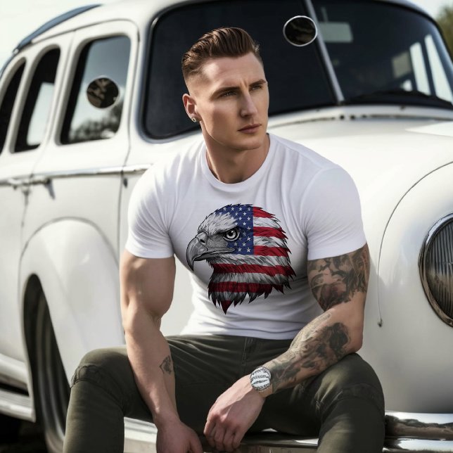 Camiseta Águia americana vermelha, branca e azul 4 de julho (Criador carregado)