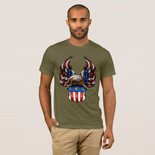 Camiseta Águia Americana, Vermelho Branco & Azul, Patriota,