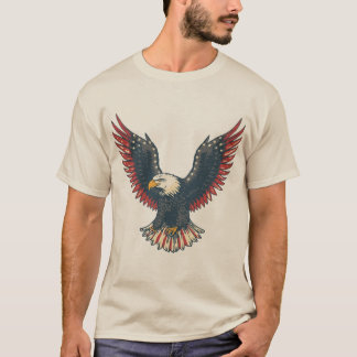 Camiseta Águia Americana Vintage 4 de Julho