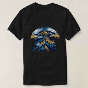 Camiseta Águia Azul e Dourada – Arte Vetorial Moderna Premi