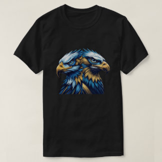 Camiseta Águia Azul e Dourada – Arte Vetorial Moderna Premi