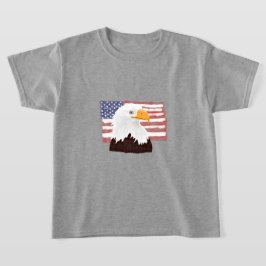 Camiseta Águia Bald Americana e Bandeira - transparente.