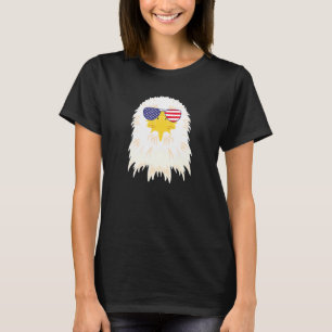 Camiseta Águia Bald legal Vestindo Bandeira Dos Eua Óculos