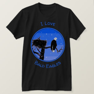 Camiseta Águia Balda no inverno - Arte original sobre a vid