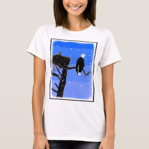 Camiseta Águia Balda no inverno - Arte original sobre a vid