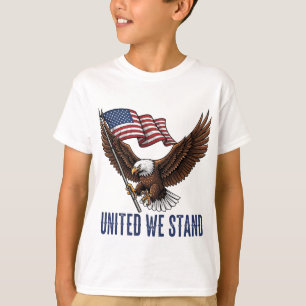 Camiseta Águia Balda Patriótica com Bandeira Americana