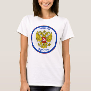 Camiseta Águia bicéfala russa em forma de círculo