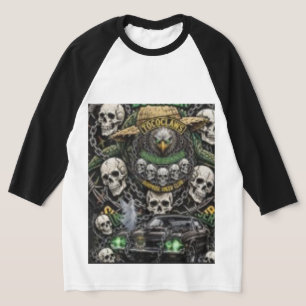 Camiseta Águia Bouncer Chapéu de Palha Colagem Muscle Car