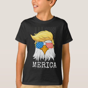 Camiseta Águia Careca 4 De Julho Trump Bandeira Americana E
