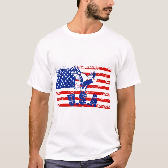 Camiseta águia-careca angustiada dos eua (Frente)
