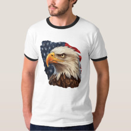 Camiseta Águia Careca da Bandeira Americana