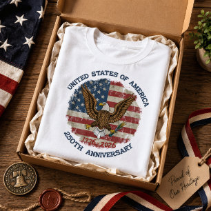 Camiseta Águia Careca do 250º Aniversário dos EUA 1776-2026