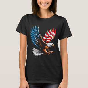 Camiseta Águia Careca e Bandeira Patriótica Americana 4 de