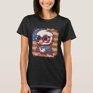 Camiseta Águia Careca Fofo Vintage 4º Bandeira Americana EU