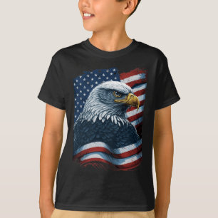 Camiseta Águia Careca Orgulhosa Patriota Americana Bandeira