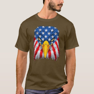 Camiseta Águia Careca Patriótica Com A Bandeira Dos EUA Ame