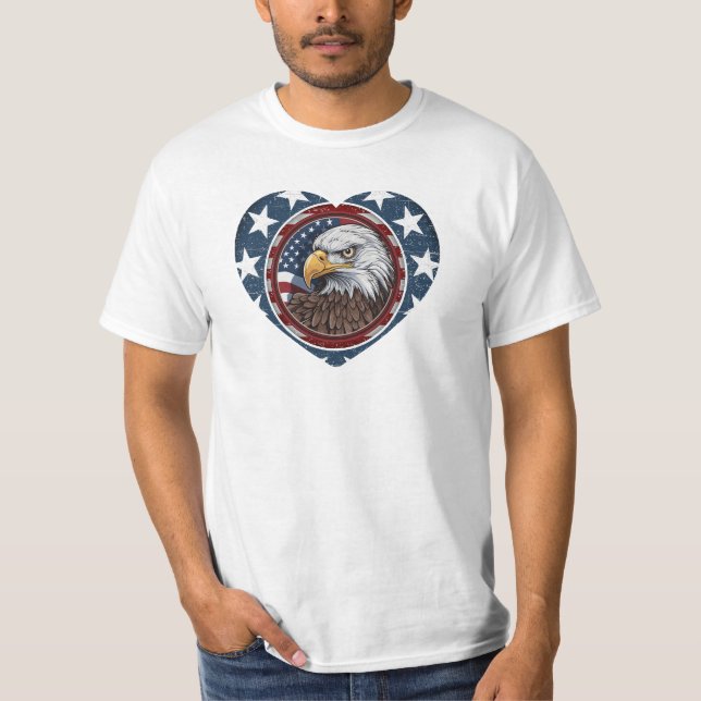 Camiseta Águia Careca Patriótica dos EUA (Frente)