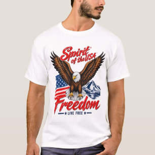 Camiseta Águia Careca Patriótica Vintage Bandeira Americana