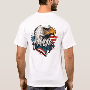 Camiseta Águia Careca Poderosa com Patriota Vermelho Branco