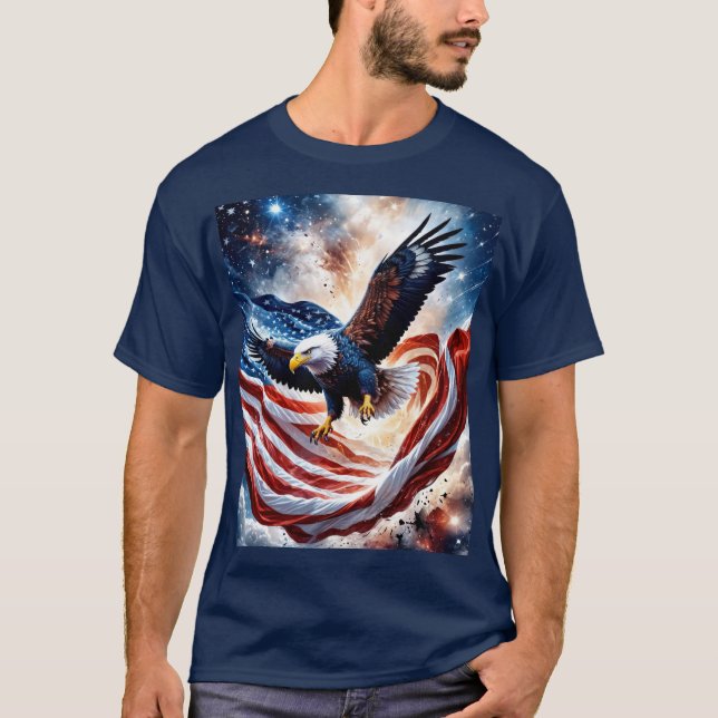 Camiseta Águia Colorida em Voo (Frente)