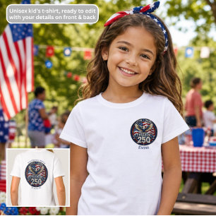 Camiseta Águia com Bandeira Americana 250º Aniversário Infa
