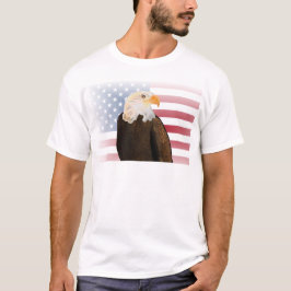 Camiseta Águia com bandeira americana desbotada