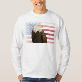 Camiseta Águia com bandeira americana desbotada