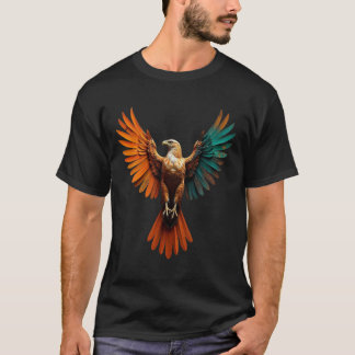 Camiseta Águia com T-Shirt de Asas Abertas - Teto Gráfico N