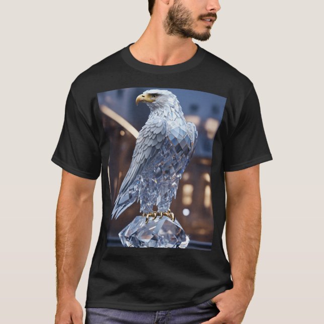Camiseta Águia Cristal Branca - Design de 4K inspirado em S (Frente)