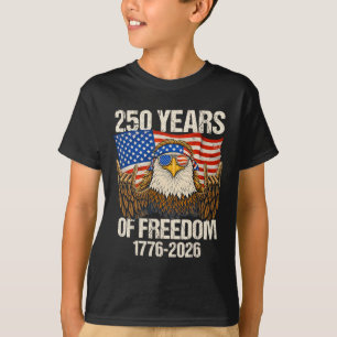 Camiseta Águia da Bandeira Americana 250 Anos de Liberdade
