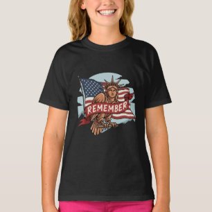 Camiseta Águia da Liberdade Patriótica Gráfica "Lembre"