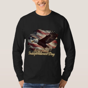 Camiseta Águia de 4 de Julho com Bandeira Americana