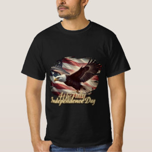 Camiseta Águia de 4 de Julho com Bandeira Americana