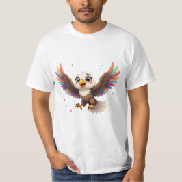 Camiseta Águia de desenho animado fofa voando – Arte vetori