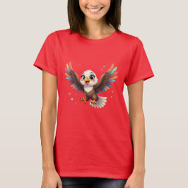 Camiseta Águia de desenho animado fofa voando – Arte vetori
