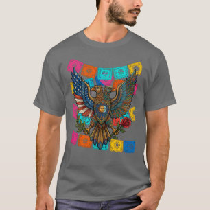 Camiseta Águia de Duas Cabeças Patrimônio EUA México