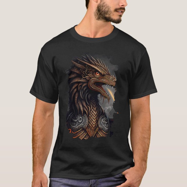 Camiseta Águia de liberdade e força que respira fogo (Frente)